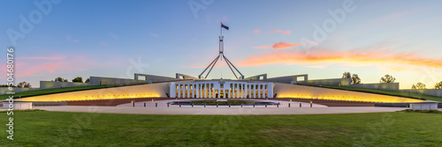 Parliament house Canberra Australia at Sunset photo