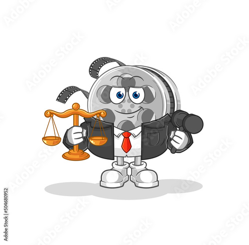 film reel lawyer cartoon. cartoon mascot vector © dataimasu