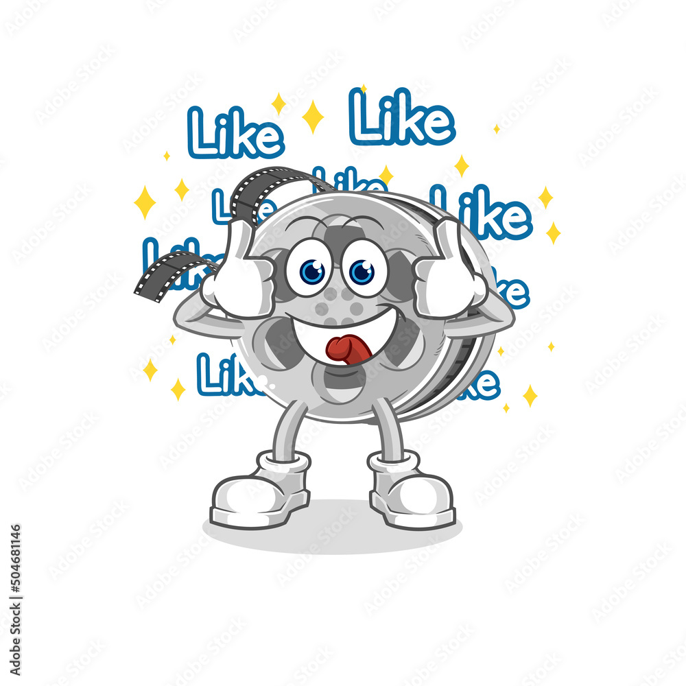 film reel give lots of likes. cartoon vector film reel give lots of likes. cartoon vector