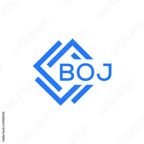 BOJ technology letter logo design on white  background. BOJ creative initials technology letter logo concept. BOJ technology letter design. photo