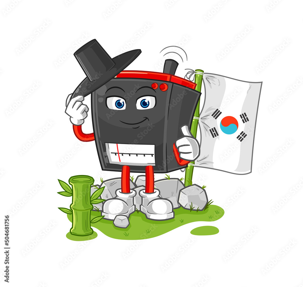radio korean character. cartoon mascot vector radio korean character. cartoon mascot vector