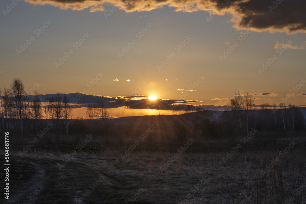 sunset over the clearing,clouds