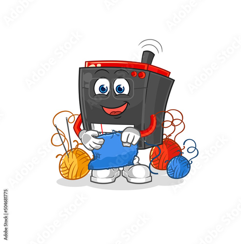 radio tailor mascot. cartoon vector