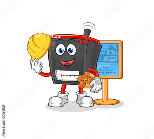 radio Architect illustration. character vector
