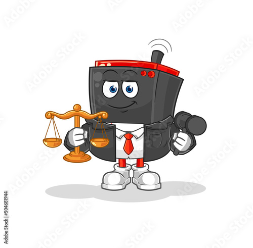 radio lawyer cartoon. cartoon mascot vector