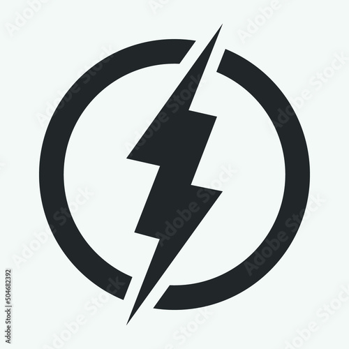 Power icon. Lightning, bolt, energy and thunder electric concept. Vector illustration isolated. EPS 10