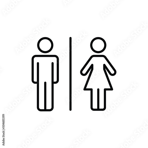 Toilet restroom sign icon. Public navigation symbol. Simple outline style. Vector illustration isolated on white background. EPS 10