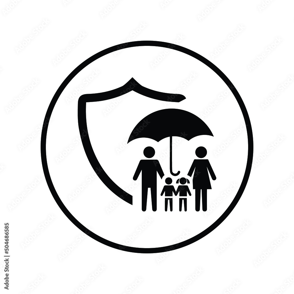 Family, life, insurance icon. Black vector design. Family, life, insurance icon. Black vector design.