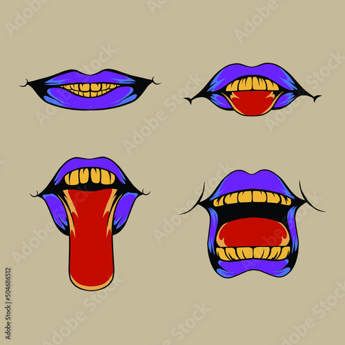 mouth illustration that is very suitable for the needs of making stickers, branding, clothes, and others
