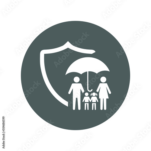 Family, life, insurance icon. Gray vector design.
