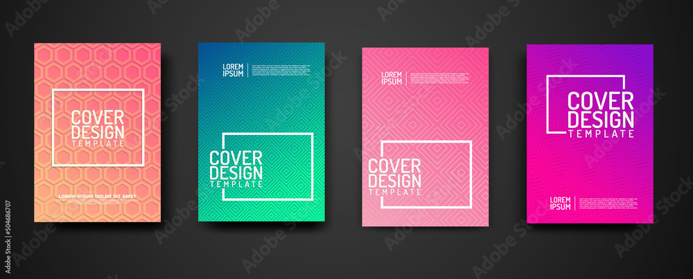Cover Design template set with geometric lines textured pattern background Cover Design template set with geometric lines textured pattern background