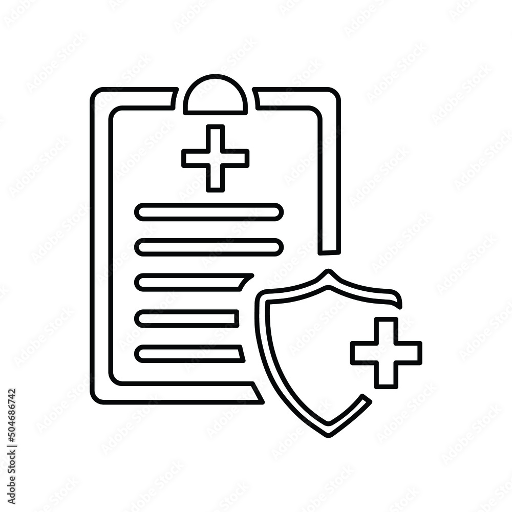 Health insurance, medical bill outline icon. Line vector design.