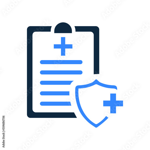 Health insurance, medical bill icon. Editable vector graphics.
