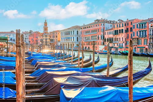 Gondolas in Venice city © Stockbym