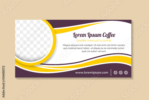 banner design with headline is reach your goals business. Space of photo collage and text. Advertising cover with horizontal layout. black white background and blue silver element. abstract geometric