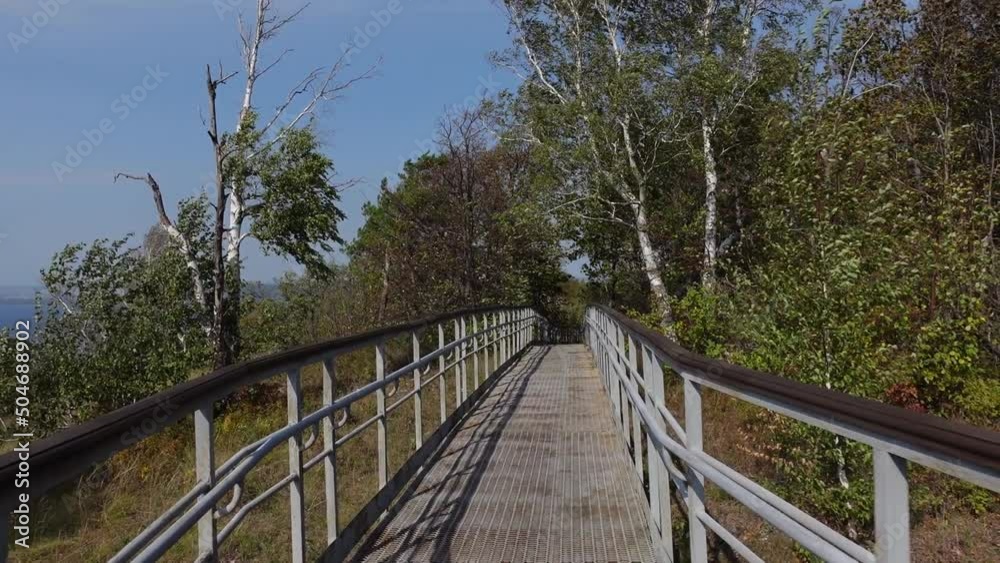 Walk along the equipped trail among the woods in the park. Hiking Walk along the equipped trail among the woods in the park. Hiking