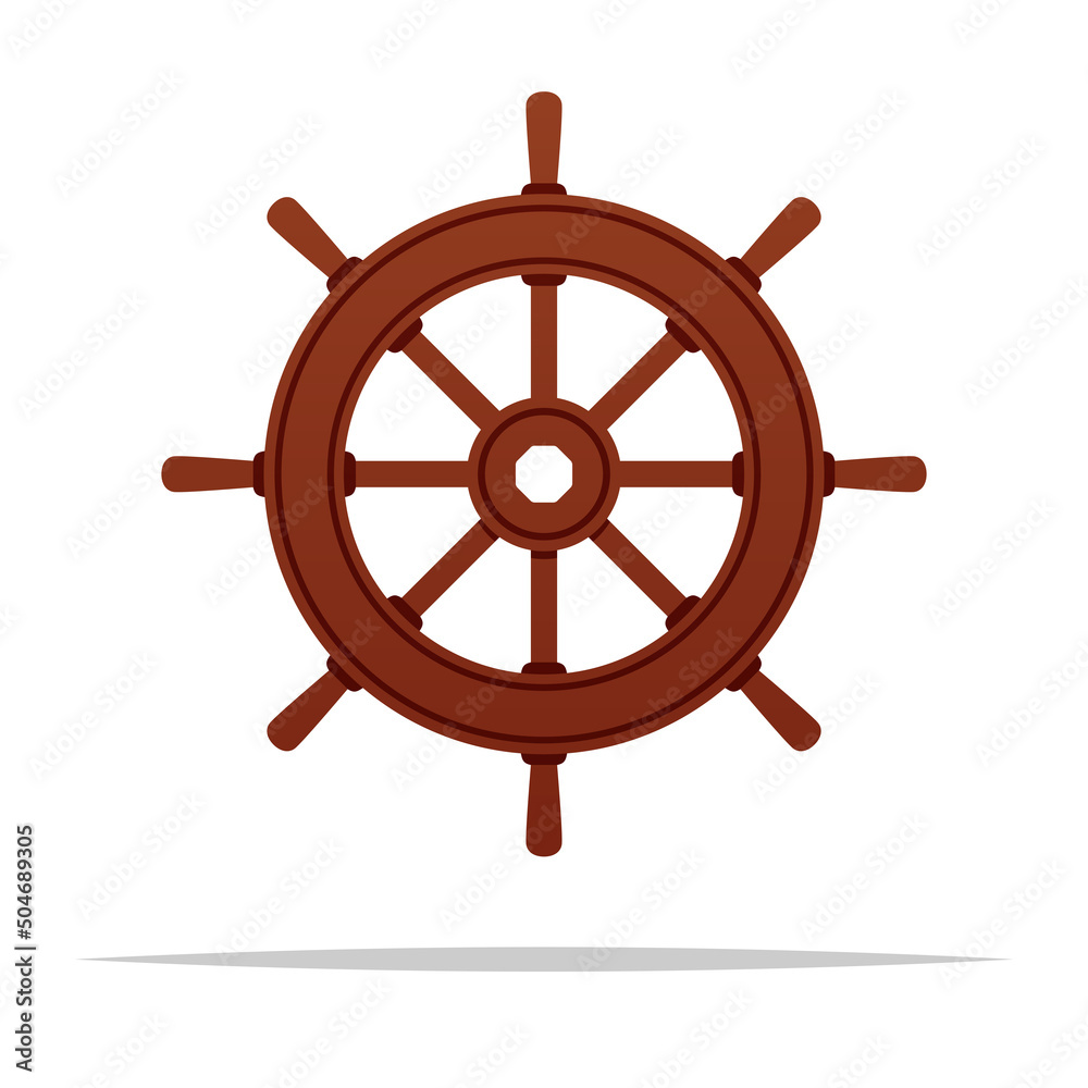 Ship steering wheel vector isolated illustration