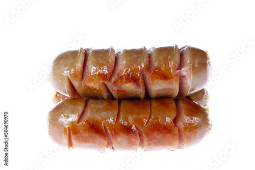 Sausages, isolated on a white background