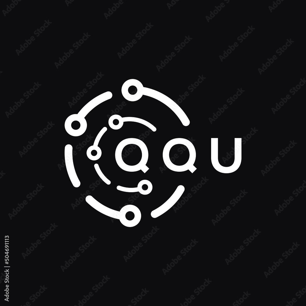 Fototapeta premium QQU letter logo design on black background. QQU creative initials letter logo concept. QQU letter design. 