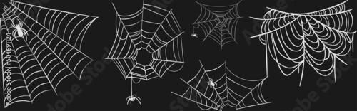 Obraz na płótnie spider web vector collection