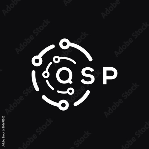 QSP letter logo design on black background. QSP  creative initials letter logo concept. QSP letter design.
 photo