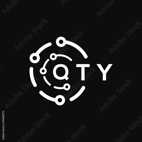 QTY letter logo design on black background. QTY  creative initials letter logo concept. QTY letter design.
 photo