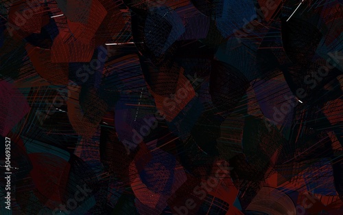 Dark Blue, Red vector pattern with random forms.