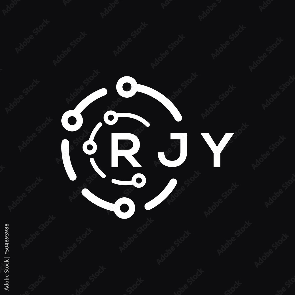 RJY letter logo design on black background. RJY creative initials letter logo concept. RJY letter design. RJY letter logo design on black background. RJY creative initials letter logo concept. RJY letter design.