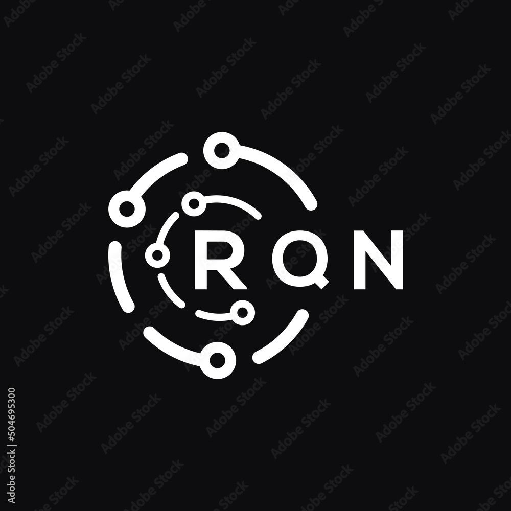 RQN letter logo design on black background. RQN creative initials letter logo concept. RQN letter design. RQN letter logo design on black background. RQN creative initials letter logo concept. RQN letter design.