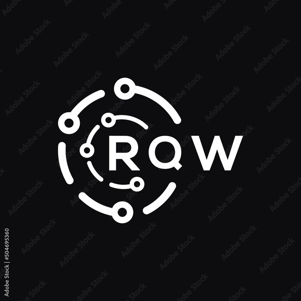 RQW letter logo design on black background. RQW creative initials letter logo concept. RQW letter design. RQW letter logo design on black background. RQW creative initials letter logo concept. RQW letter design.
