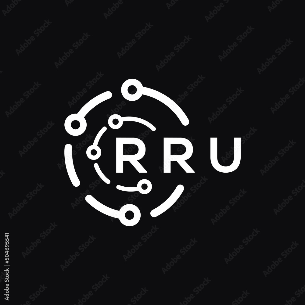RRU letter logo design on black background. RRU creative initials letter logo concept. RRU letter design. RRU letter logo design on black background. RRU creative initials letter logo concept. RRU letter design.