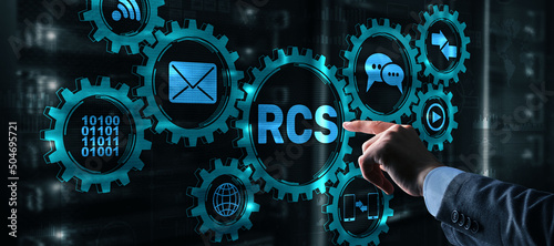 Rich Communication Services. Communication Protocol. RCS. Technology concept