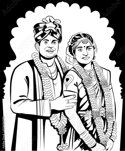 Indian traditional wedding couple 