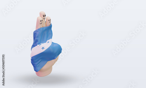 3d friendship day finger Honduras flag rendering left view