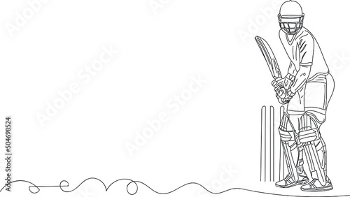 Cricket Logo, Cricket Vector illustration, outline sketch drawing of perfect cricket batsman stance, line art illustration of batsman idol stance