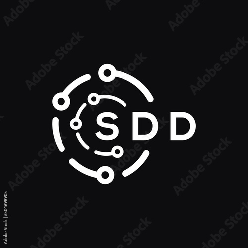 SDD technology letter logo design on black  background. SDD creative initials technology letter logo concept. SDD technology letter design.
 photo