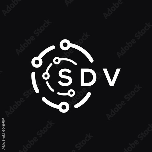 SDV technology letter logo design on black  background. SDV creative initials technology letter logo concept. SDV technology letter design. photo