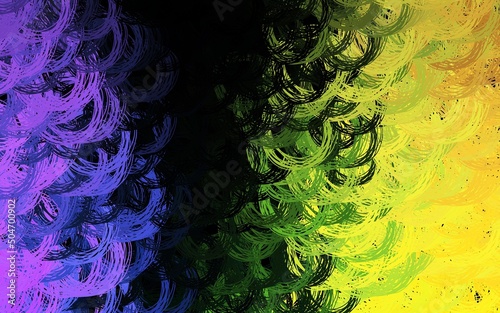 Dark Multicolor vector backdrop with curved lines.
