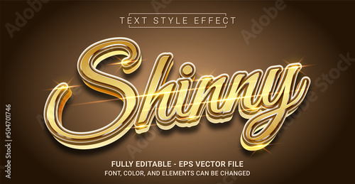 Shinny Text Style Effect. Editable Graphic Text Template.