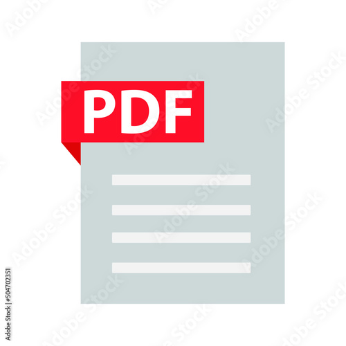 Pdf document note icon flat style