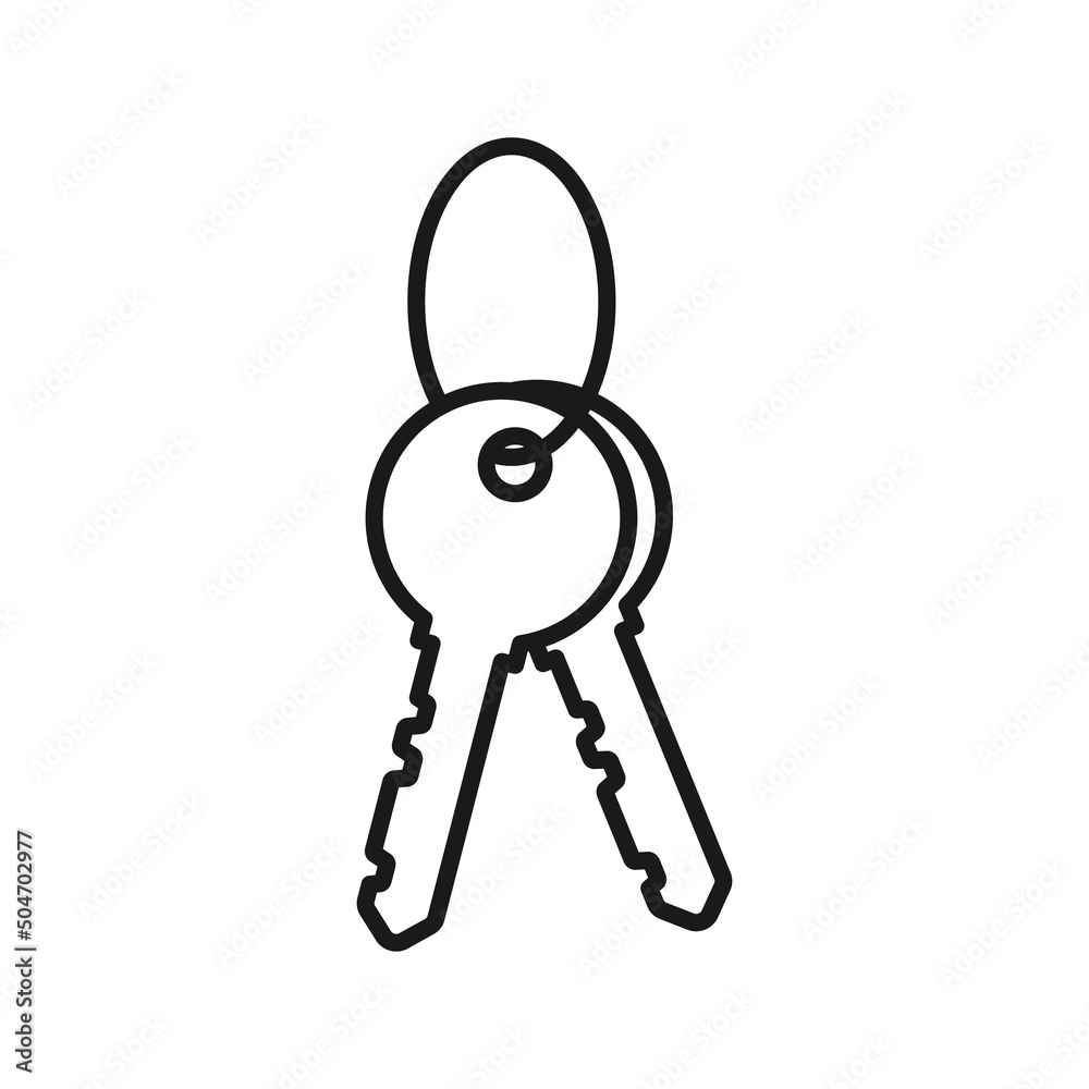 Key line Icon Vector. Linear Lock or unlock sign symbol.