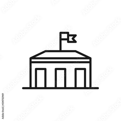 City hall building line icon, outline vector sign, linear.