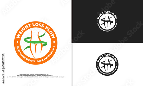 weight loss logo designs illustration, woman diet logo.