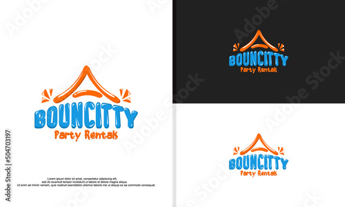 Fotografija bounce party rentals logo, kids party logo
