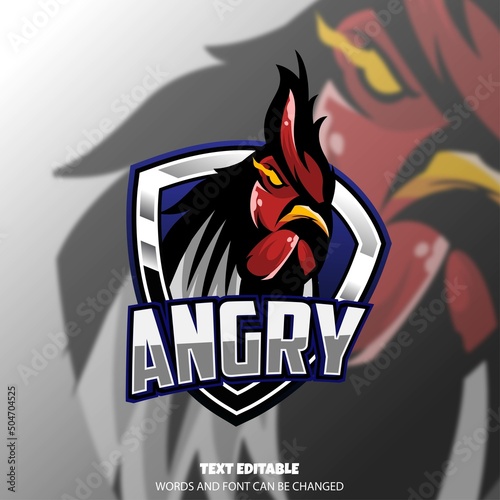 rooster gaming mascot esport logo Premium vector