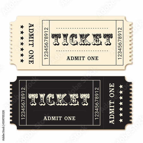 Simple tickets for cinema, admit one ticket