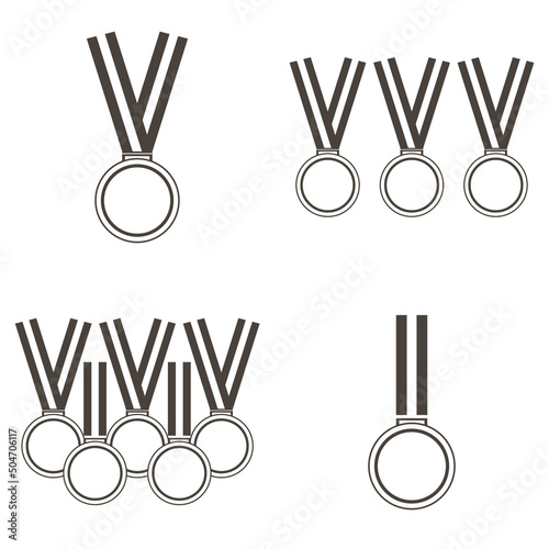 Icon set of medal. Editable vector pictograms isolated on a white background. Vector illustration.