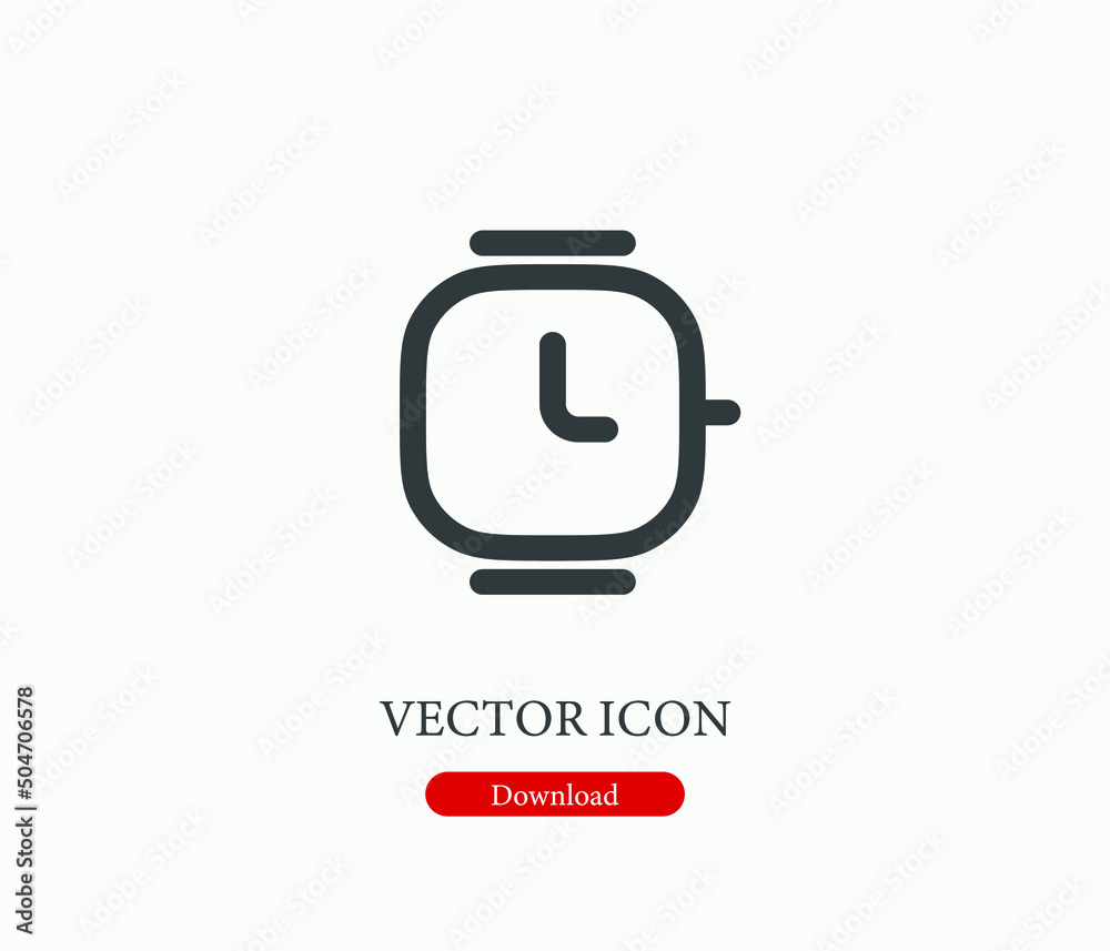 Wristwatch vector icon. Editable stroke. Symbol in Line Art Style for Design, Presentation, Website or Mobile Apps Elements, Logo. symbol illustration. Pixel vector graphics - Vector Wristwatch vector icon. Editable stroke. Symbol in Line Art Style for Design, Presentation, Website or Mobile Apps Elements, Logo. symbol illustration. Pixel vector graphics - Vector