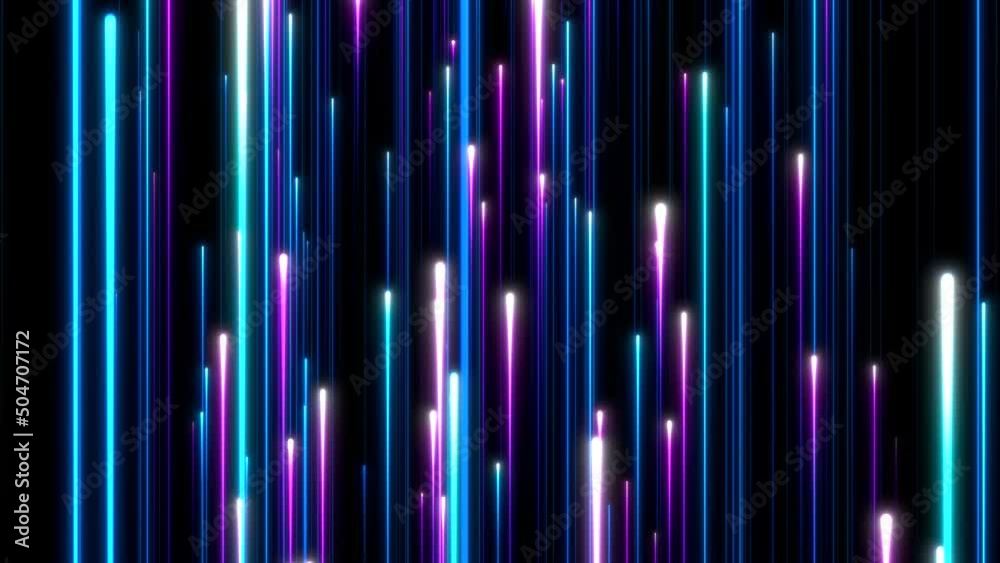 Slow moving laser beams. Seamless loop animation. Abstract colorful background in bright neon blue and purple colors. Modern colorful wallpaper. Futuristic abstract backdrop.