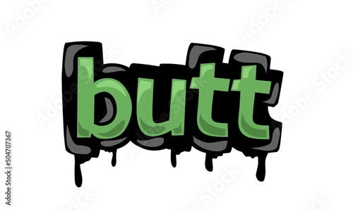 BUTT writing vector design on white background